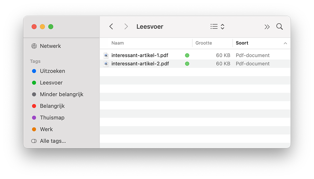 Tags in Finder gebruiken