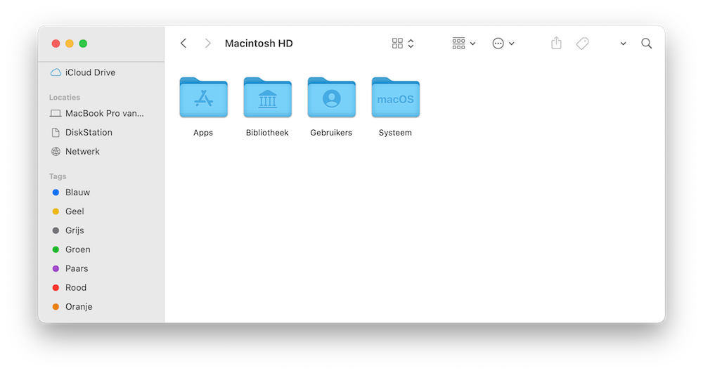 Finder macOS Big Sur met tags